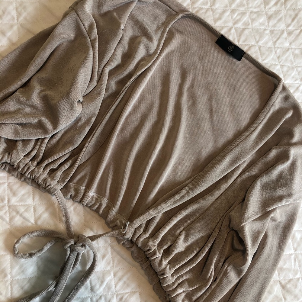 Missguided Long Sleeve Tie-up Crop